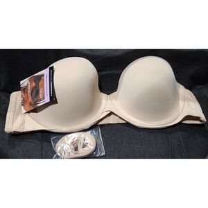 NWT Maidenform Strapless Lift‎ Bra Beige Smooth Cup Underwire Removable Straps